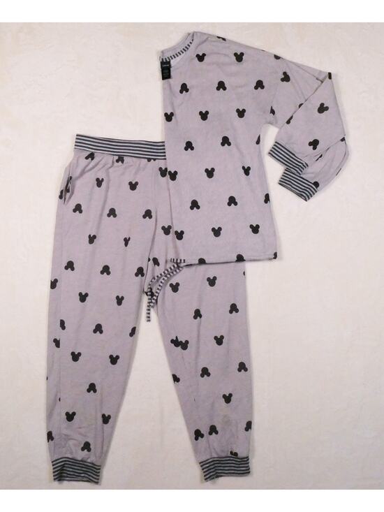 Disney Other - Disney Grey Black Mickey Mouse Pajamas Size L 2 Pc Set Soft Long Sleeve & Pants